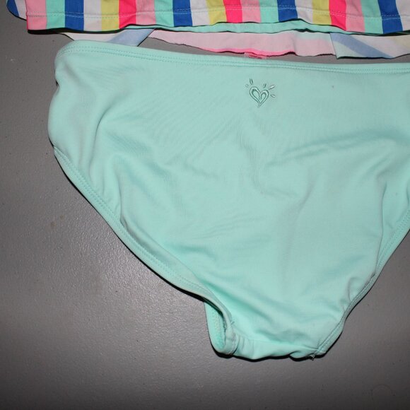 Multi Color 2 Pcs Justice Tankini Swimsuit Size 14 - Picture 10 of 10